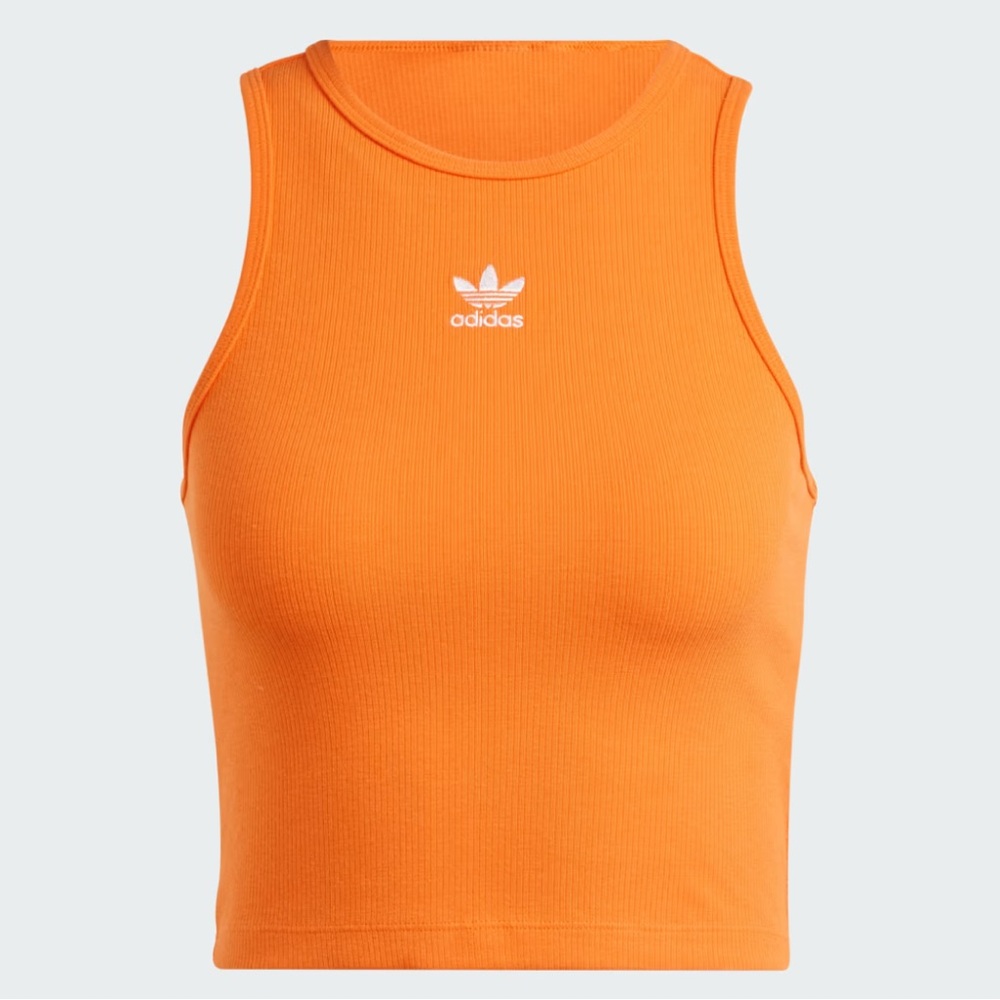 Adidas Orange cropped workout shirt size US S
